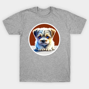 Cute Havanese Puppy Dog with White, Brown, and Black Markings T-Shirt